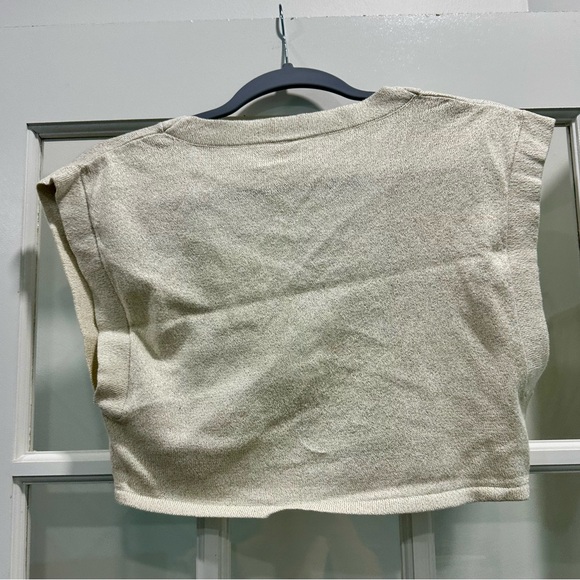 Anthropology Cropped Twist Cream Women's Tank - Size Medium - Picture 6 of 6